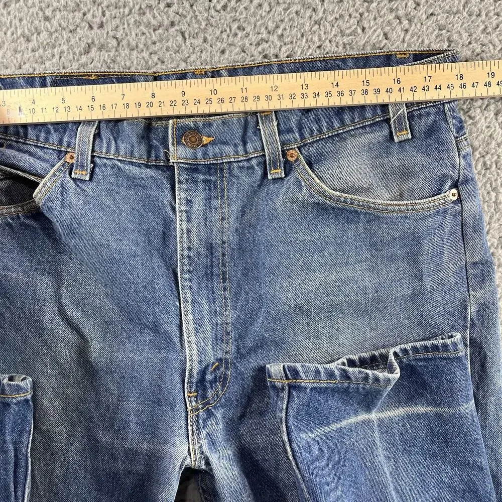 VINTAGE LEVIS 505 ORANGE TAB JEANS MENS 38x32 ACTUAL 36x32 USA MADE 90s STRAIGHT - Picture 15 of 16